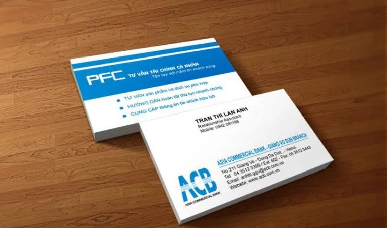 7 bược để có tấm name card ngân hàng chuẩn