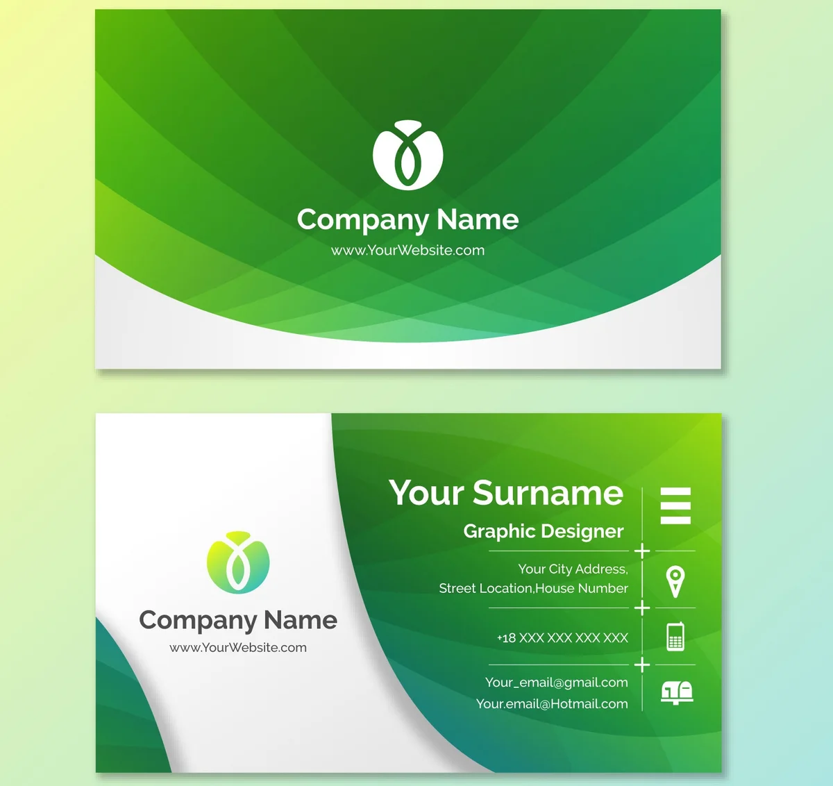 Mẫu card visit phong thủy cho người mệnh mộc