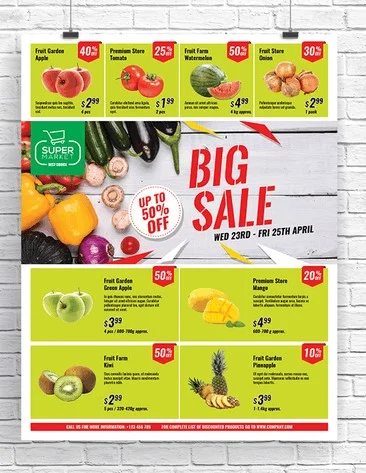 10+ mẫu thiết kế tờ rơi siêu thị đẹp, độc đáo trên thị trường siêu thị hiện nay