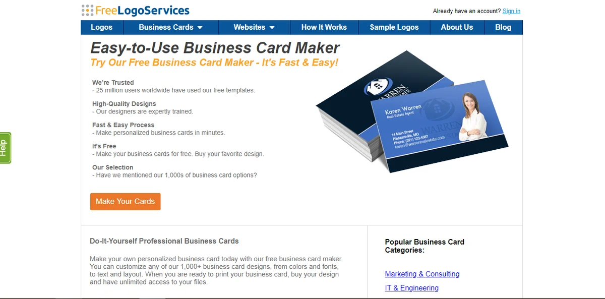 Một số trang web thiết kế name card online
