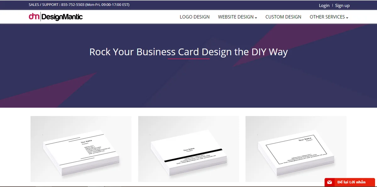 Một số trang web thiết kế name card online