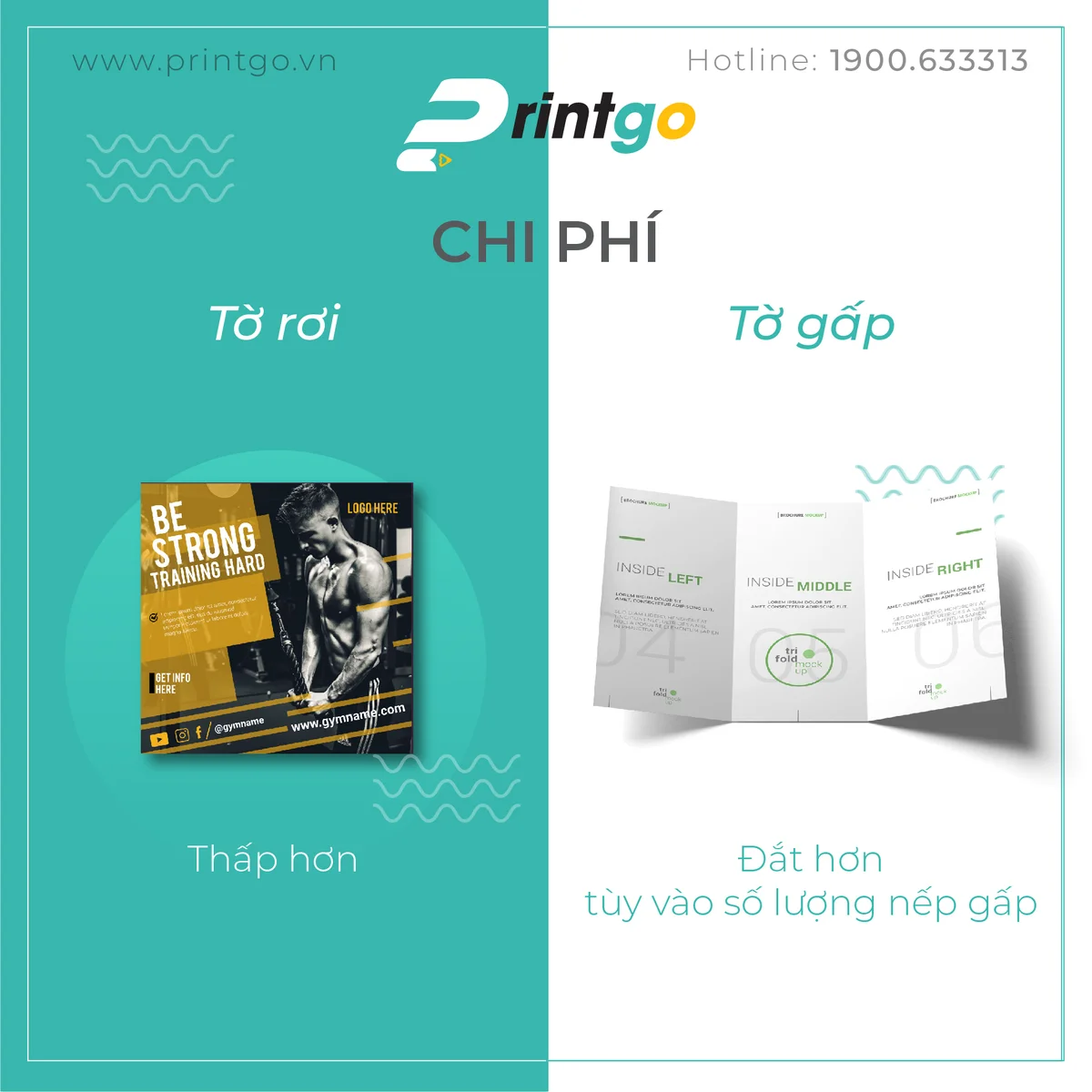 phân biệt sự khác nhau giữa tờ rơi và tờ gấp