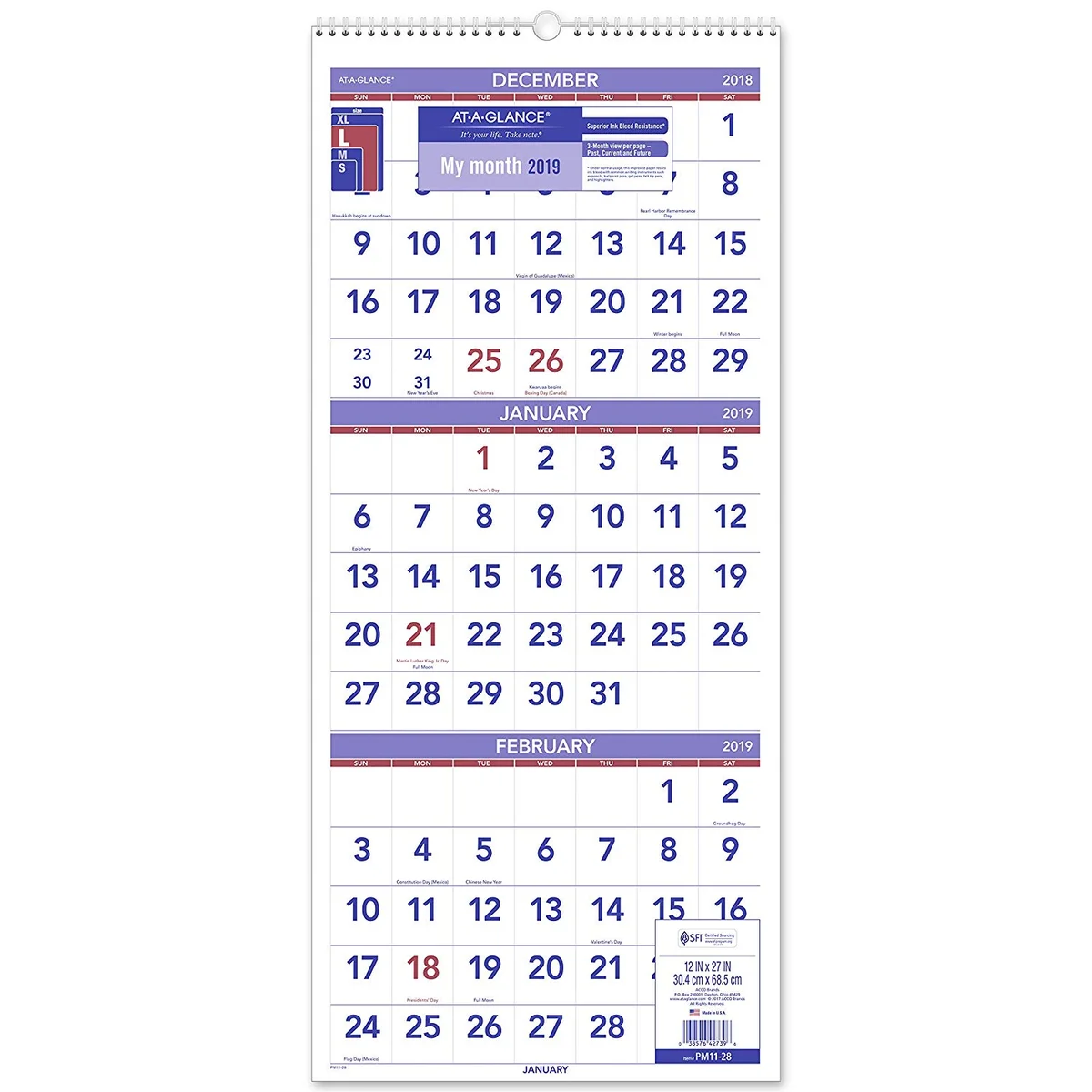 lịch treo tường 5 tờ 