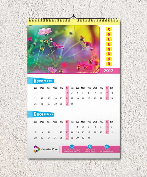 Lịch treo tường 7 tờ