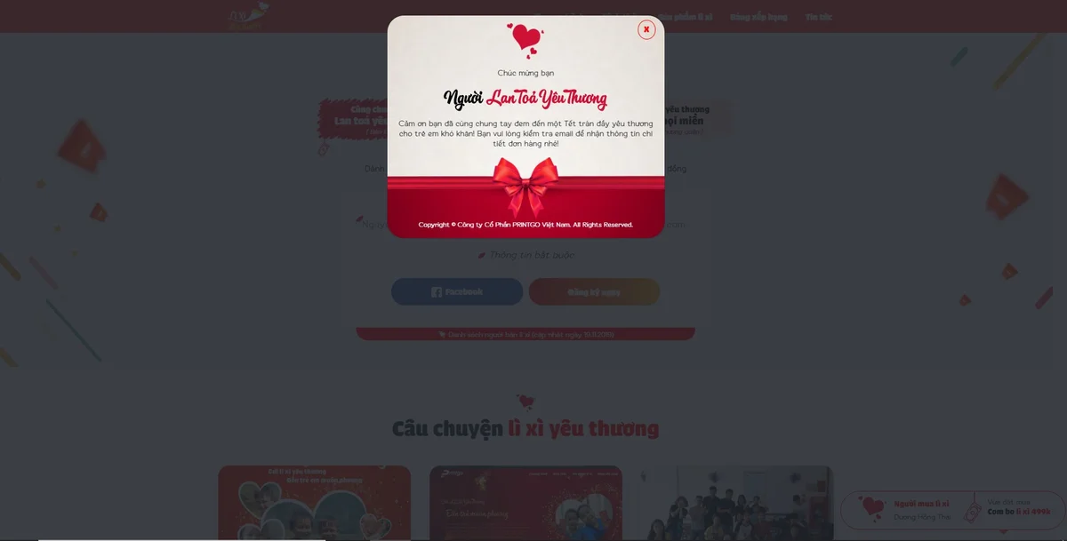 Hướng dẫn đăng ký làm đối tác chương trình “Lì xì yêu thương”