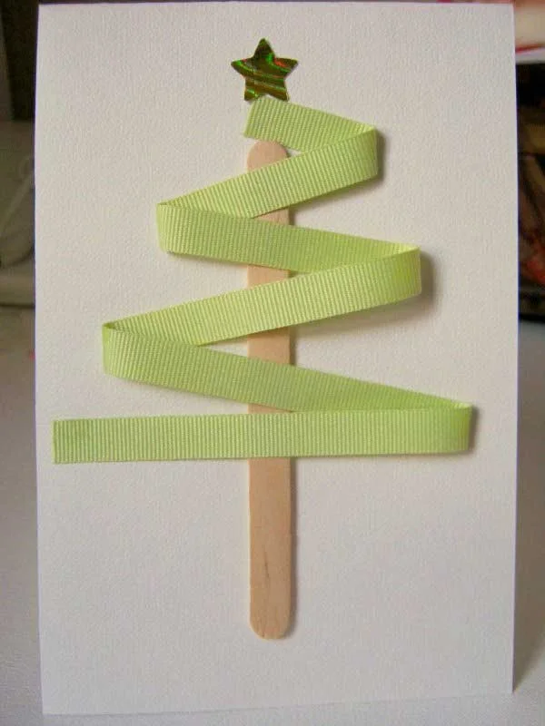 Cách làm thiệp noel từ que gỗ
