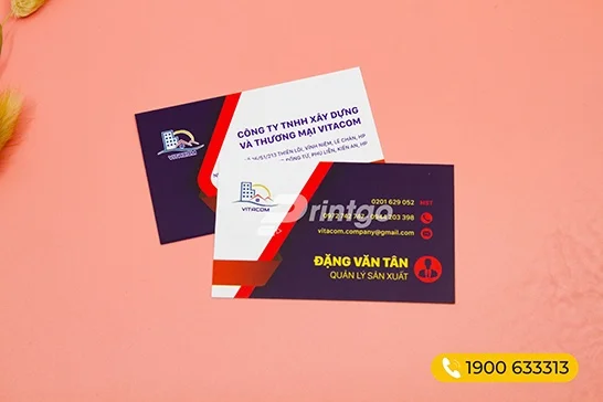 Dịch vụ in card visit đẹp, chuyên nghiệp cho công ty xây dựng