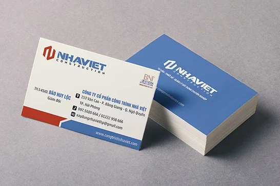 Dịch vụ in card visit đẹp, chuyên nghiệp cho công ty xây dựng