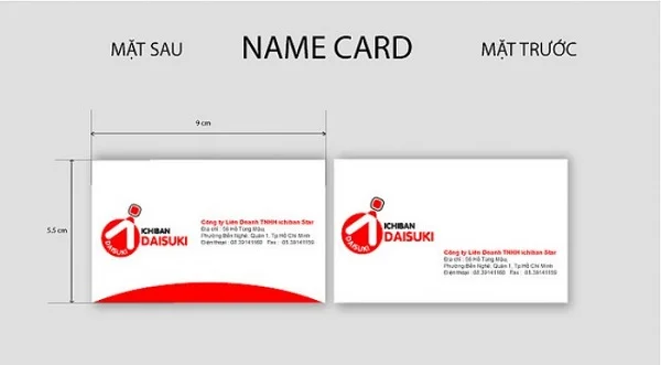  Kích thước name card 90mm x 55mm