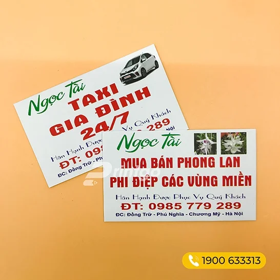 Cung cấp dịch vụ in ấn card visit giá rẻ, chất lượng cho lĩnh vực vận tải, taxi