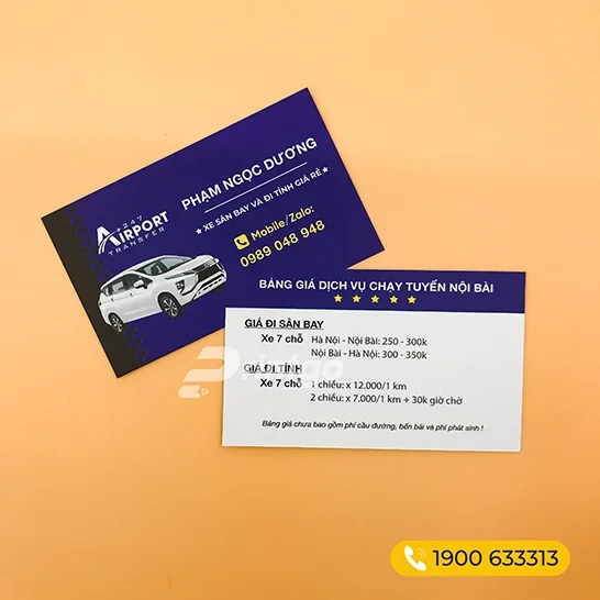 Cung cấp dịch vụ in ấn card visit giá rẻ, chất lượng cho lĩnh vực vận tải, taxi