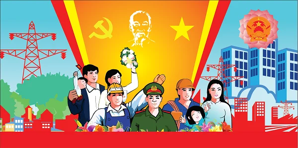 Băng rôn khẩu hiệu để chào mừng Đại hội đảng lần thứ XIII nhiệm kỳ 2020-2025