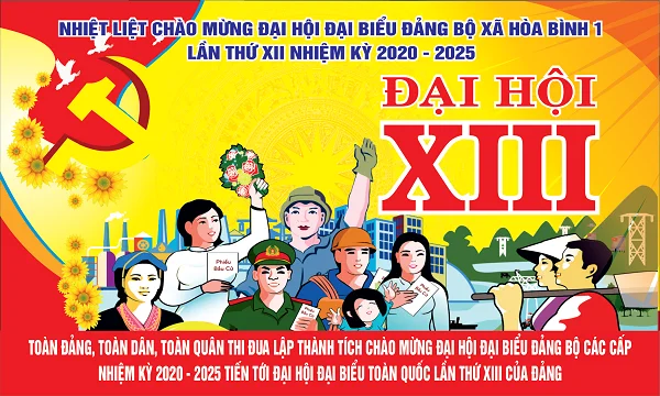 Màu sắc chủ đạo của băng rôn khẩu hiệu chào mừng Đại hội Đảng toàn quốc lần thứ XIII