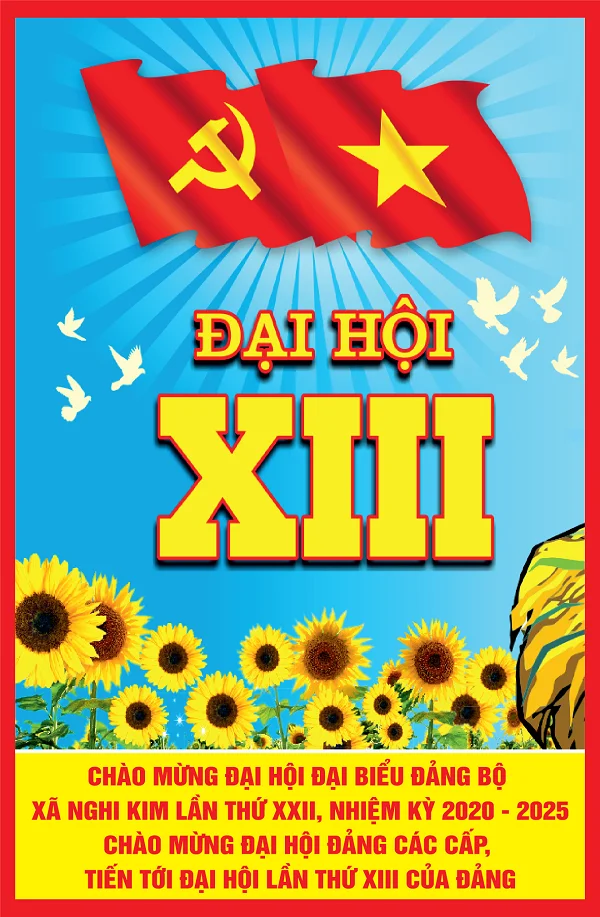 Chia sẻ file thiết kế mẫu băng rôn khẩu hiệu đẹp, độc đáo tuyên truyền về Đại hội Đảng toàn quốc lần thứ XIII