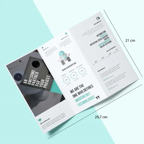 Những kích thước tờ gấp (brochure) đẹp mắt nhất, được ưu tiên sử dụng hiện nay