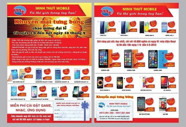 Tổng hợp những mẫu tờ rơi điện thoại đẹp, thu hút khách hàng