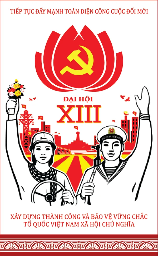Tổng hợp các mẫu băng rôn, khẩu hiệu đẹp chào mừng đại hội đại biểu toàn quốc lần thứ XIII của Đảng