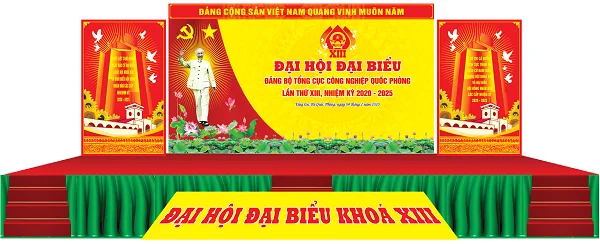 File Vecotr Pano câu khẩu hiệu tuyên truyền chào mừng Đại hội Đảng toàn quốc lần thứ XIII