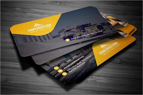 Collection Of Modern Business Card Designs For Construction Industry
