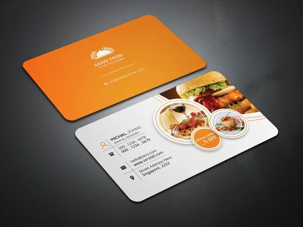Eye-Catching And Appealing Business Card For Restaurants With Affordable Price