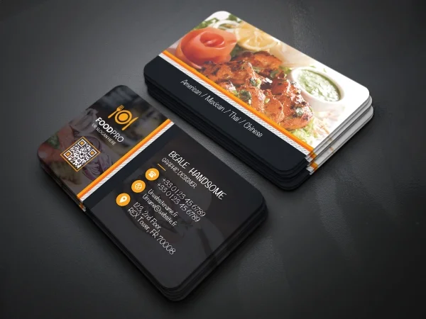 Eye-Catching And Appealing Business Card For Restaurants With Affordable Price