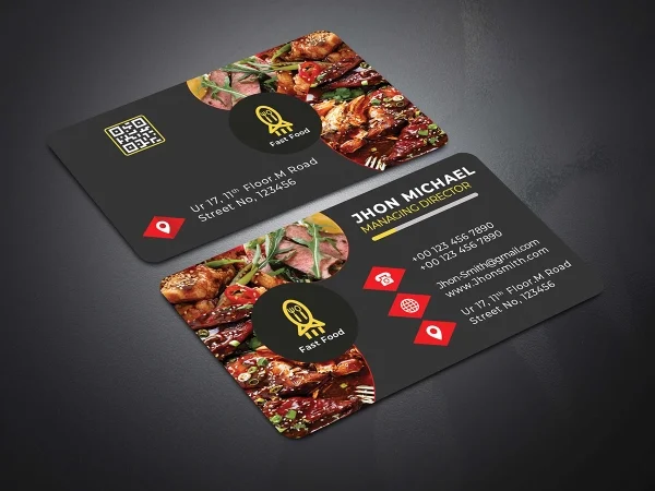 Eye-Catching And Appealing Business Card For Restaurants With Affordable Price