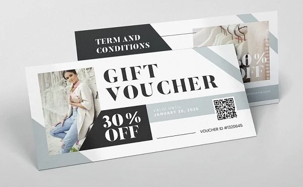 các kích thước voucher phổ biến