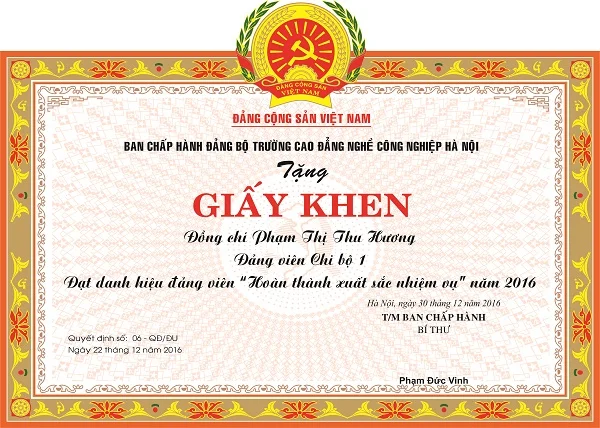 Top 10 mẫu bằng khen, giấy khen đẹp, độc đáo không thể bỏ qua