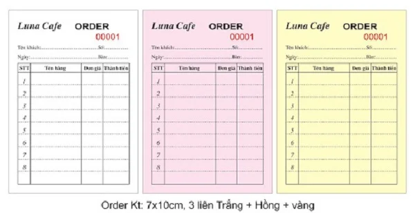 Tổng hợp các mẫu order, bill nhà hàng sử dụng nhiều nhất hiện nay