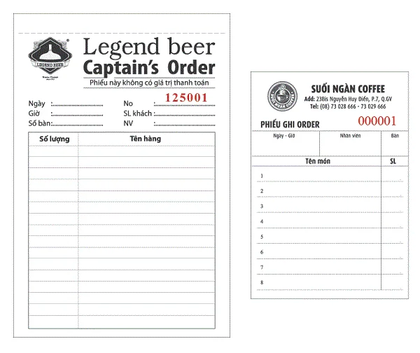 Tổng hợp các mẫu order, bill nhà hàng sử dụng nhiều nhất hiện nay