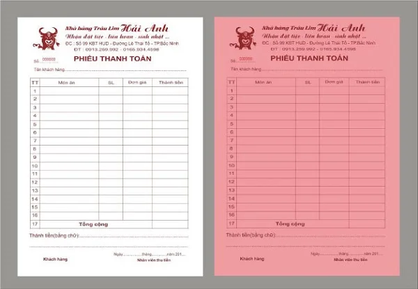 Tổng hợp các mẫu order, bill nhà hàng sử dụng nhiều nhất hiện nay