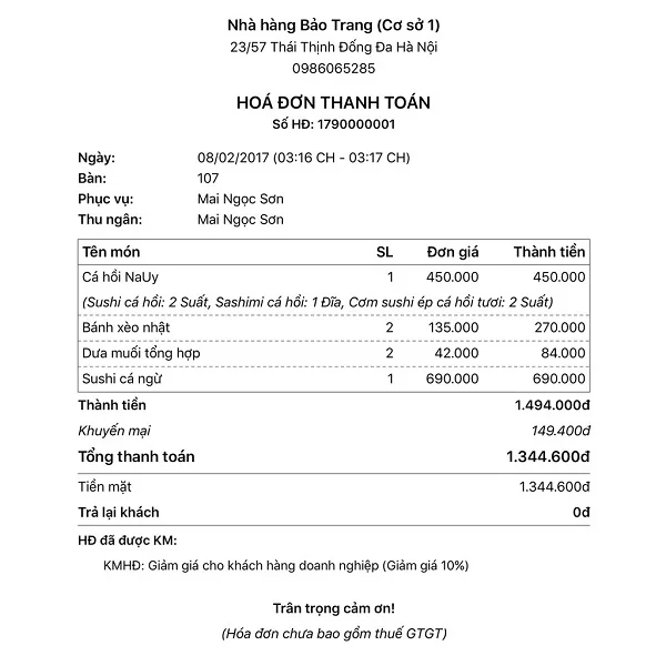 Tổng hợp các mẫu order, bill nhà hàng sử dụng nhiều nhất hiện nay