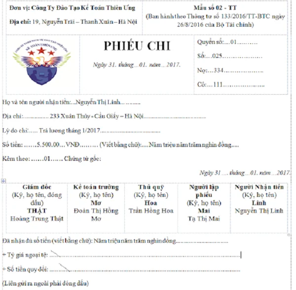Top 10+ mẫu phiếu thu chi được doanh nghiệp tìm kiếm nhiều nhất hiện nay
