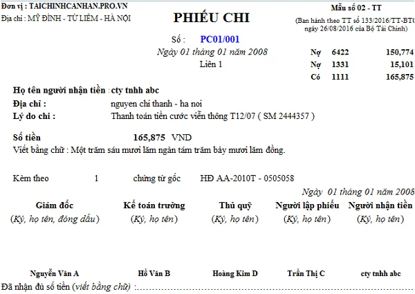 Top 10+ mẫu phiếu thu chi được doanh nghiệp tìm kiếm nhiều nhất hiện nay
