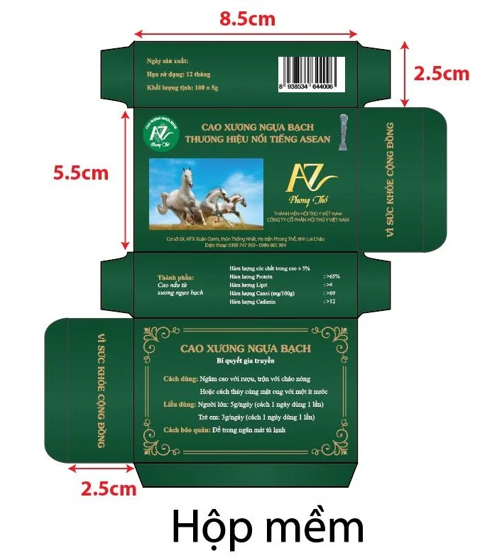In hộp cứng Cao xương ngựa bạch - Nâng tầm giá trị sản phẩm