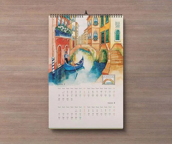 Những mẫu lịch treo tường đẹp được sử dụng rộng rãi nhất hiện nay