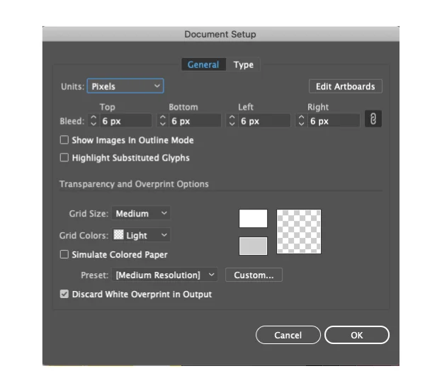 Requirements for the design file to meet printing standards