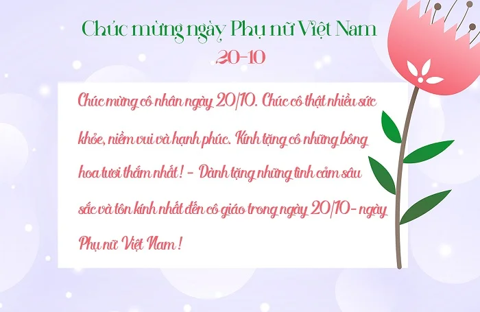 Tổng hợp những lời chúc 20/10 ý nghĩa dành cho cô giáo