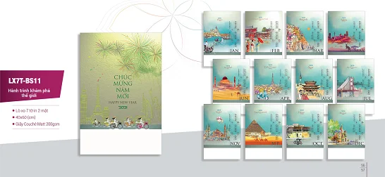 Mẫu lịch Tết Bông Sen tham khảo