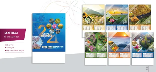 Mẫu lịch Tết Bông Sen tham khảo