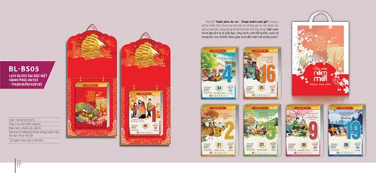 Mẫu lịch Tết Bông Sen tham khảo