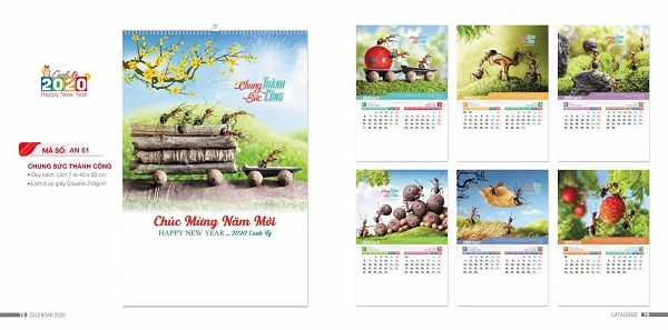 Lịch treo tường 13 tờ