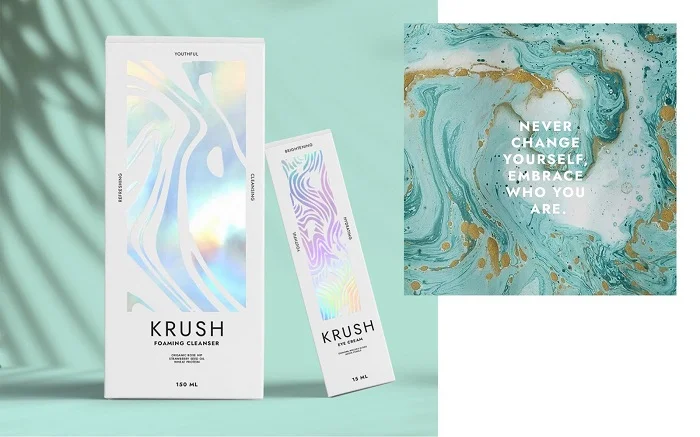 Lấp lánh ánh sao với mẫu thiết kế và in ấn bao bì mỹ phẩm KRUSH