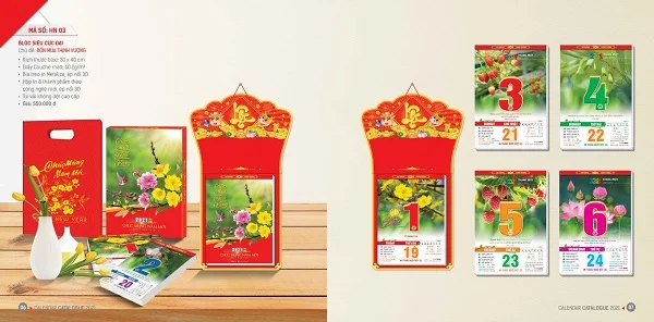 Những mẫu lịch bloc siêu cực đại Tân Sửu đẹp, độc đáo nhất hiện nay