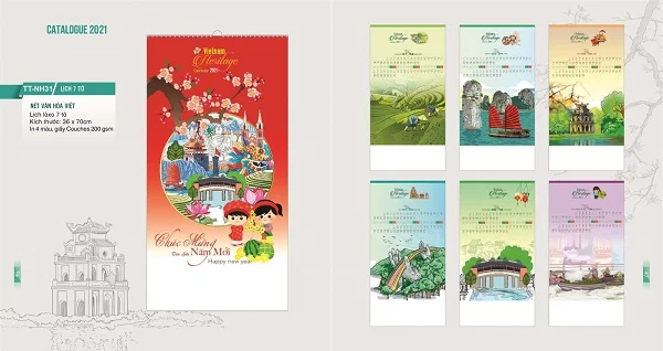 Những mẫu lịch tết chủ đề quê hương đất nước thân thương và ý nghĩa