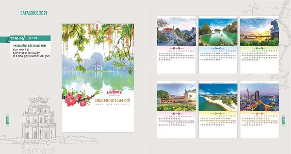Những mẫu lịch tết chủ đề quê hương đất nước thân thương và ý nghĩa