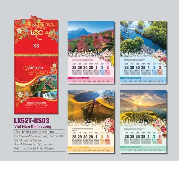 Những mẫu lịch tết chủ đề quê hương đất nước thân thương và ý nghĩa