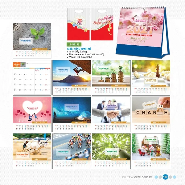 Tham khảo các mẫu lịch để bàn 2021 đẹp và mới nhất hiện nay