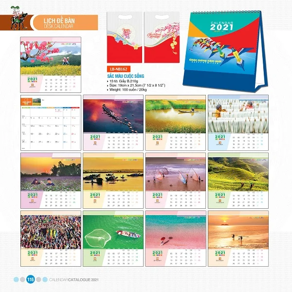 Tham khảo các mẫu lịch để bàn 2021 đẹp và mới nhất hiện nay