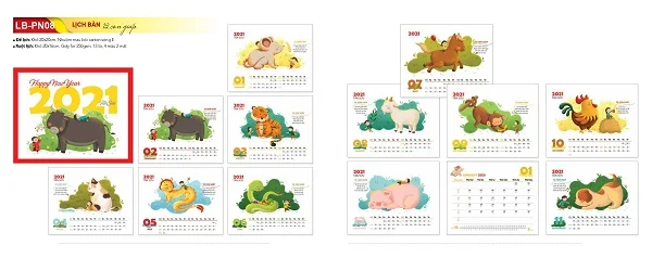 Tham khảo các mẫu lịch để bàn 2021 đẹp và mới nhất hiện nay